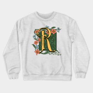 Art Nouveau Letter R, Ornamental Letter R, Art Deco Crewneck Sweatshirt